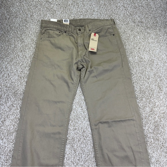 Levi's 505 Regular Tan Straight Jeans Casual Style Size 36x34 - Picture 2 of 15